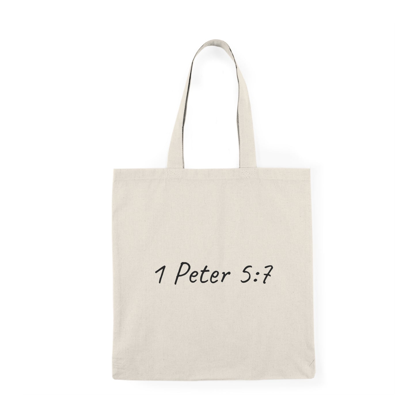 1 Peter 5:7 Natural Everyday Canvas Tote Bag