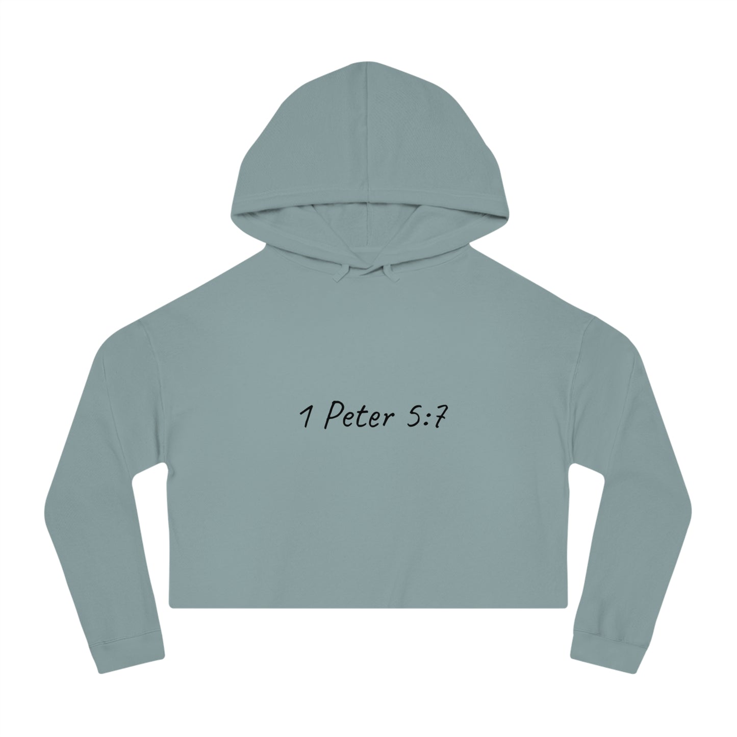 1 Peter 5:7 Women’s Cropped Hoodie