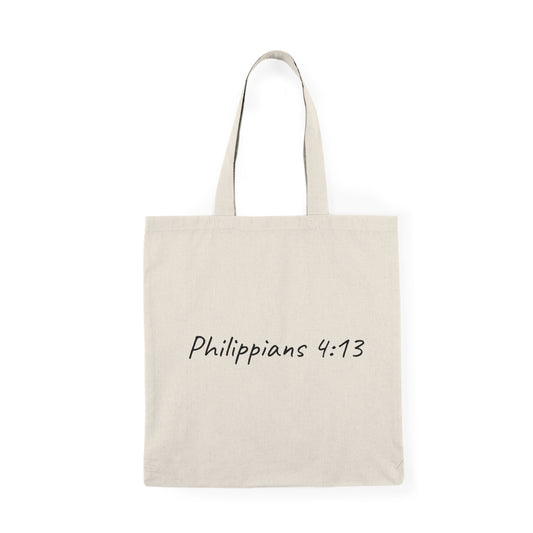 Philippians 4:13 Natural Everyday Canvas Tote Bag