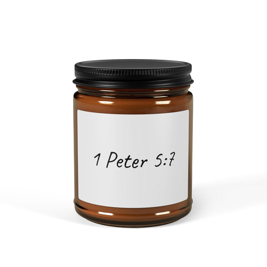 1 Peter 5:7 9oz Natural Soy Candle